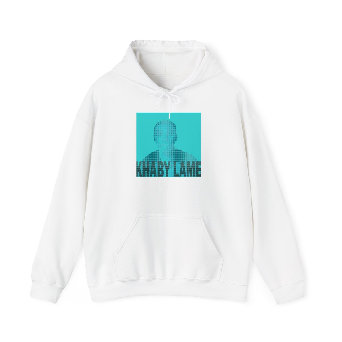 Teal Portrait Graphic Hoodie | Square Pop Art Face Design | Khaby Lame - Khaby Lame official Hoodies merch