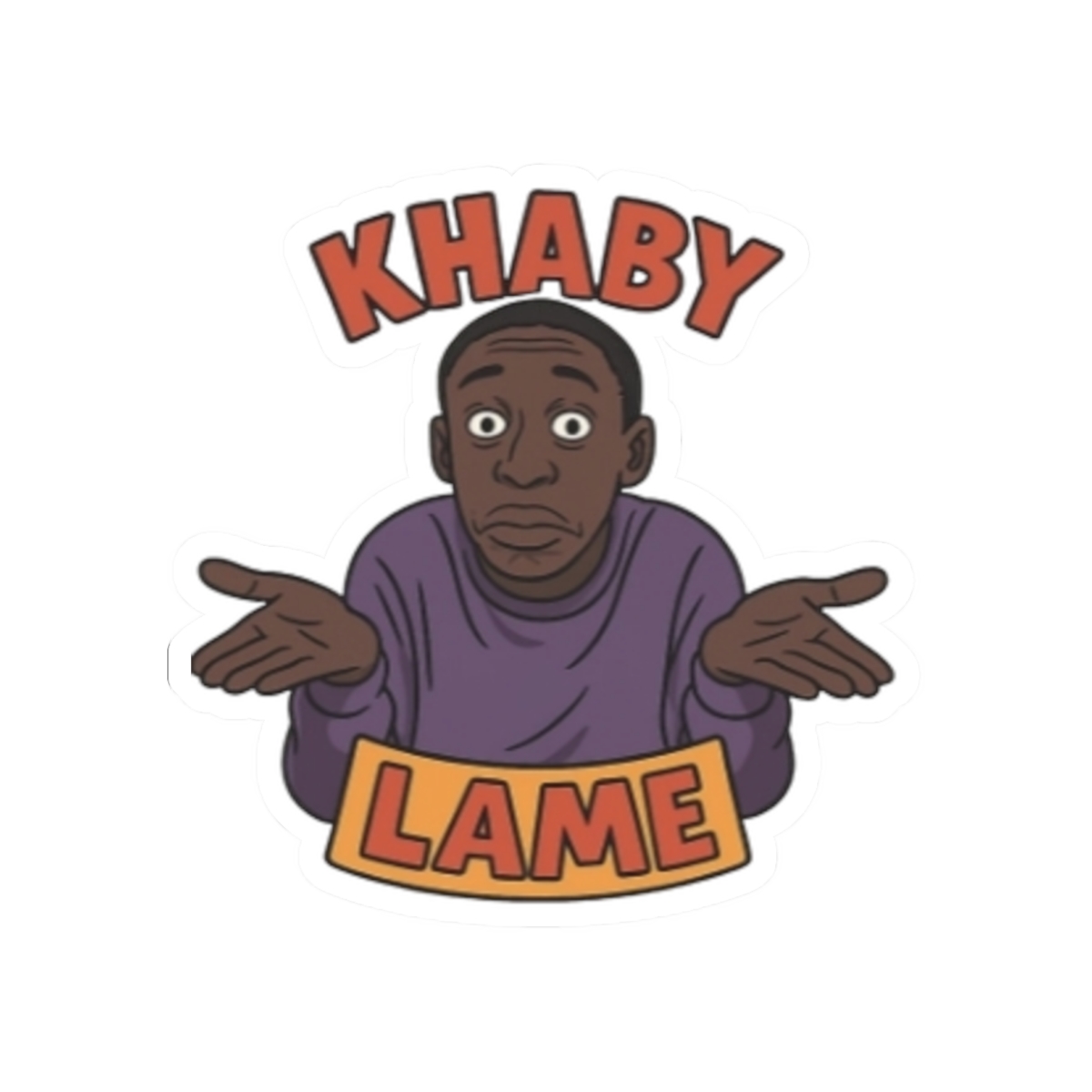 Khaby Shrug Sticker | Kiss-Cut Sticker, Meme Character Decal | Khaby Lame - Khaby Lame official Stickers merch