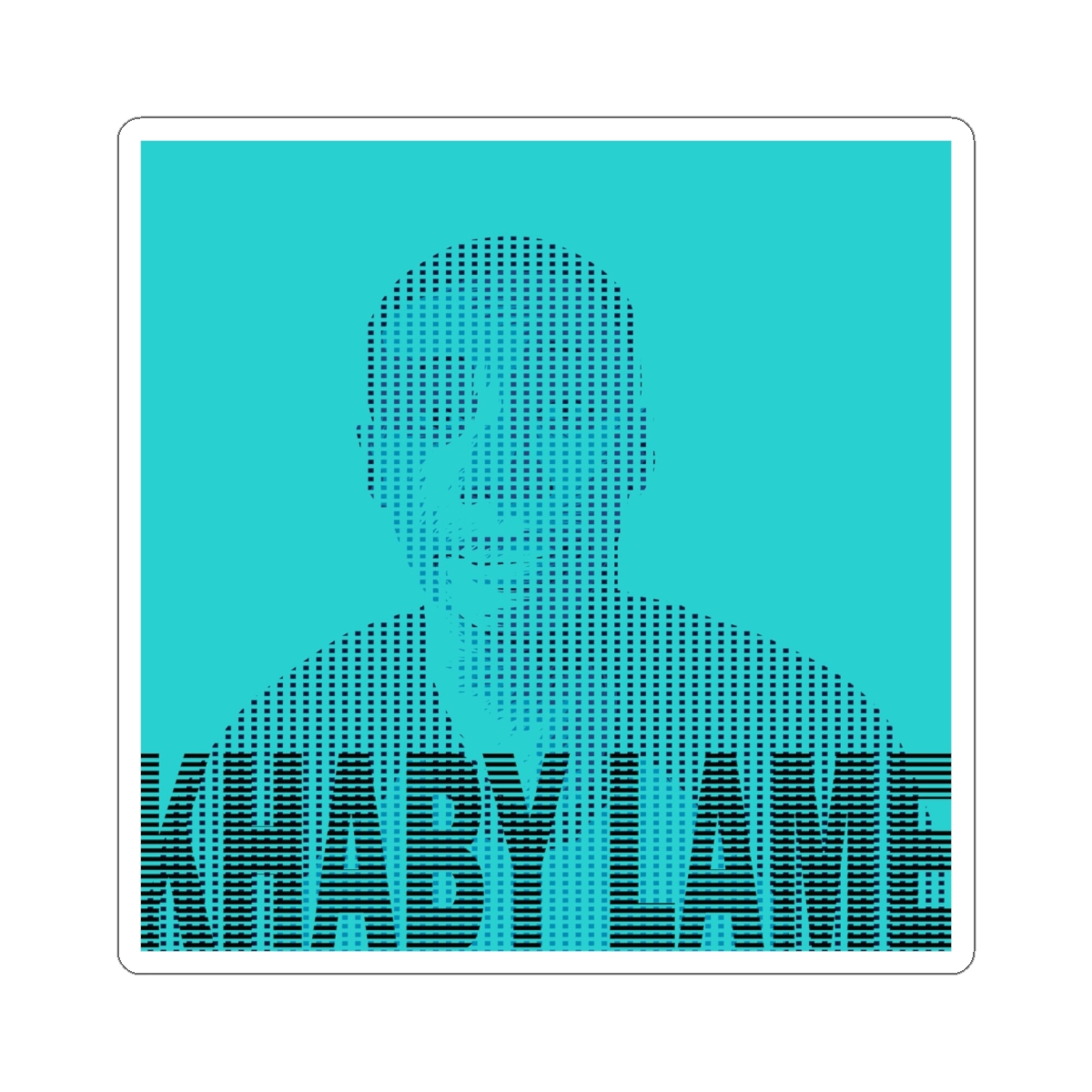 Halftone Portrait Teal | Kiss-Cut Sticker | Khaby Lame
